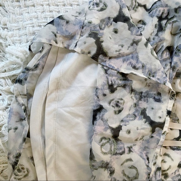 LOFT ann taylor floral print sleeveless ruffle waist tie mini dress sz 8 - Picture 6 of 6